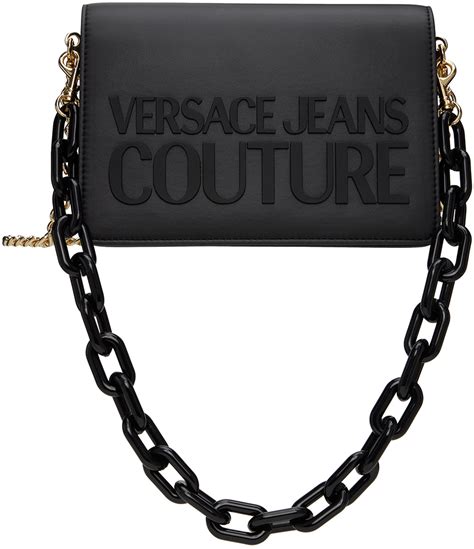 versace jeans couture logo polo t shirt black|versace jeans couture crossbody bag.